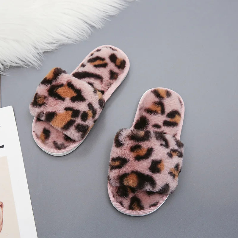 Kids Fur plush slippers Home