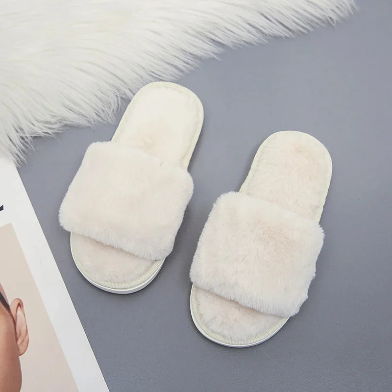 Kids Fur plush slippers Home
