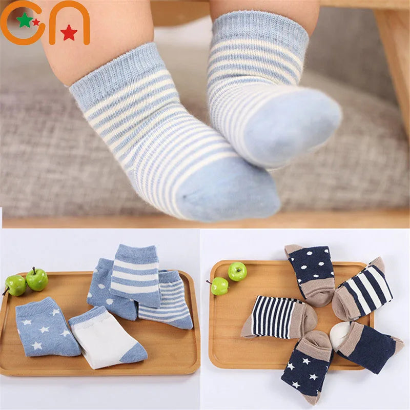 5 Pairs Kids Soft Cotton Socks