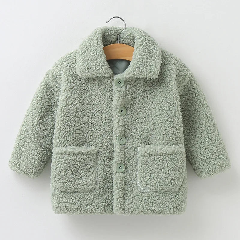 Plush fur with pockets Girls Jacket