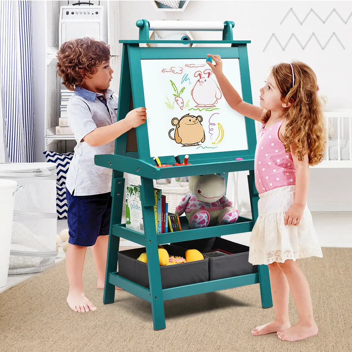 Double-Sided Art Easel w/ Paint Cups