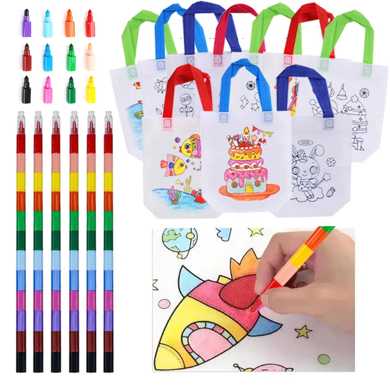 Crayons Painting Handbag