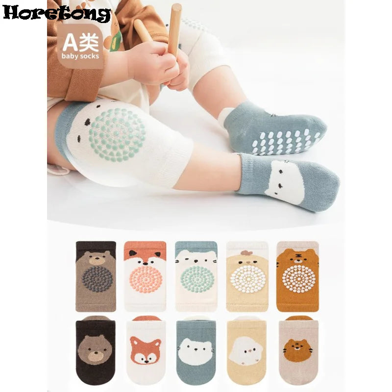Baby Knee Pad And Floor Socks Set