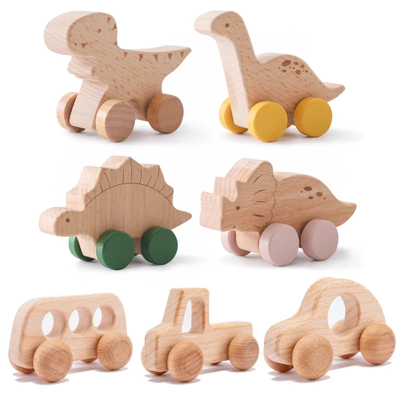 Wooden Car Wooden Dinosaur toy
