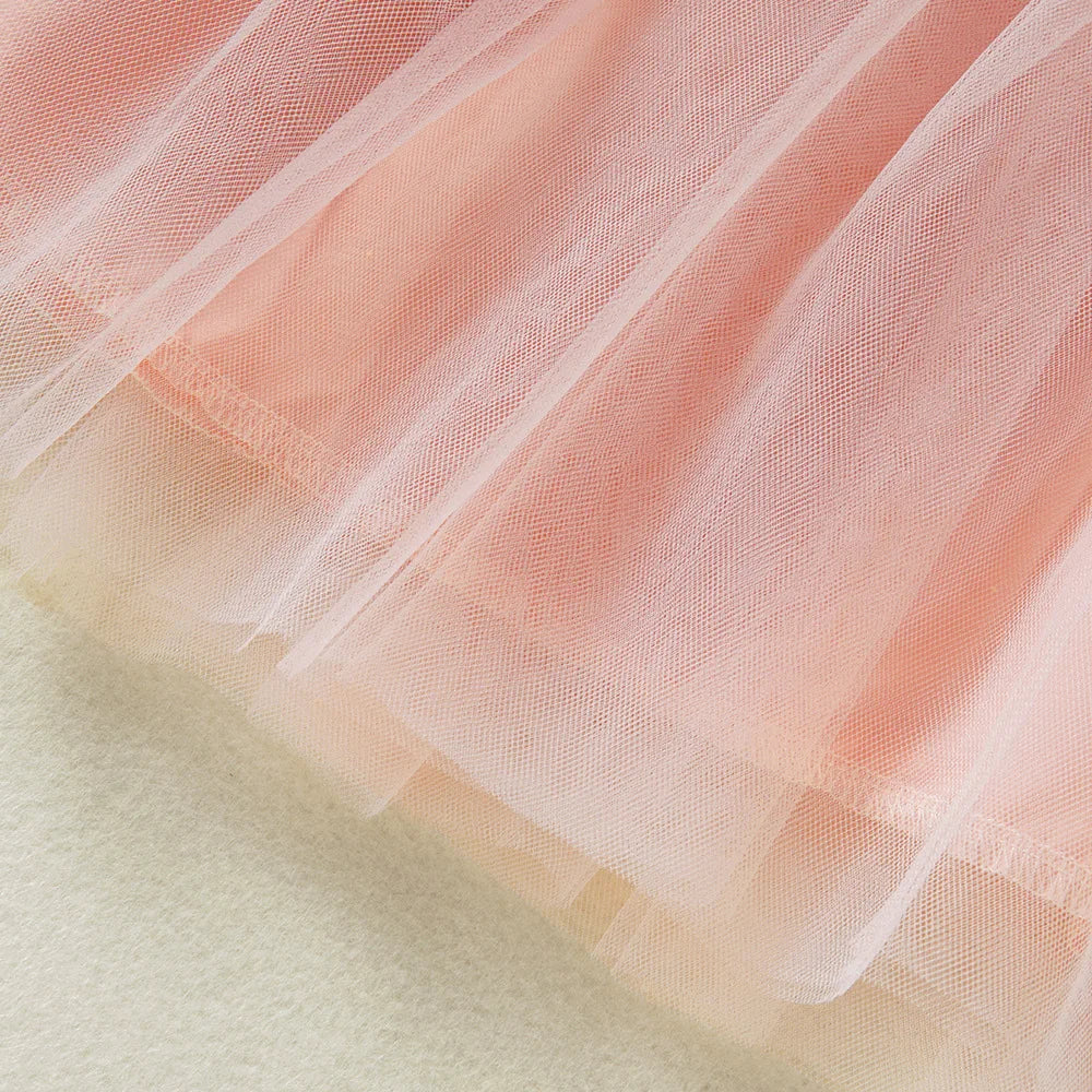 Floral Bow Cotton Mesh Dress