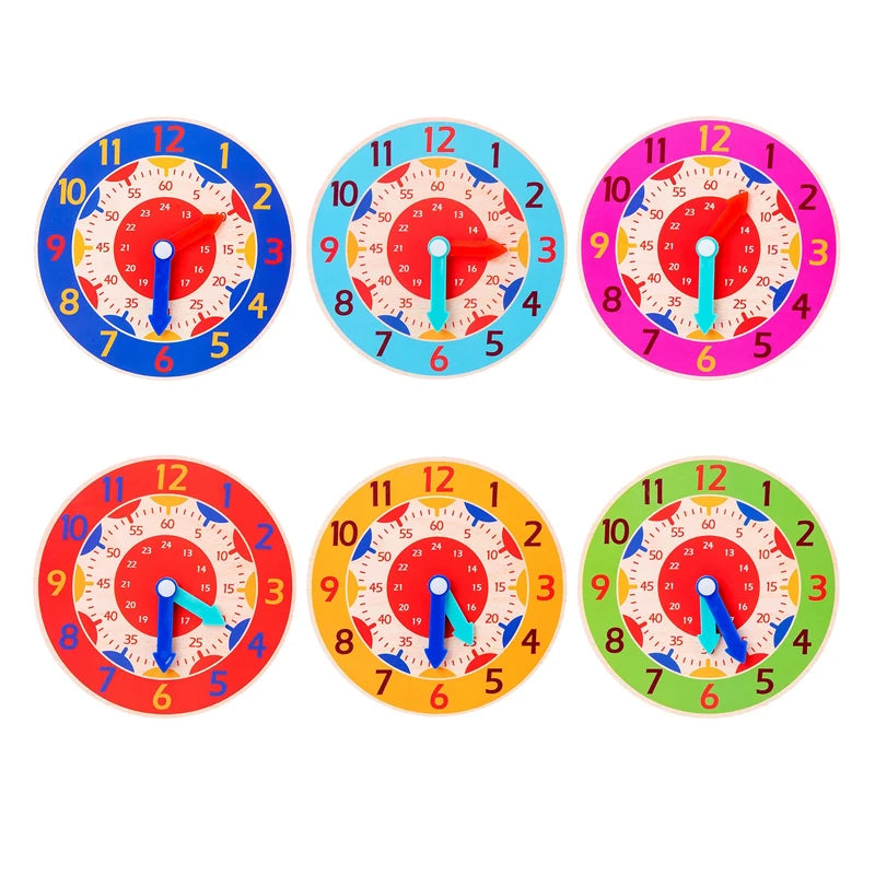 Wooden Clock Toys Time Learning