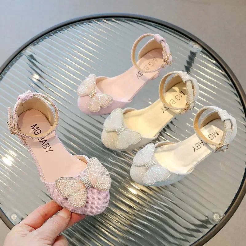 Little Girl Bow Diamond Princess Shoes