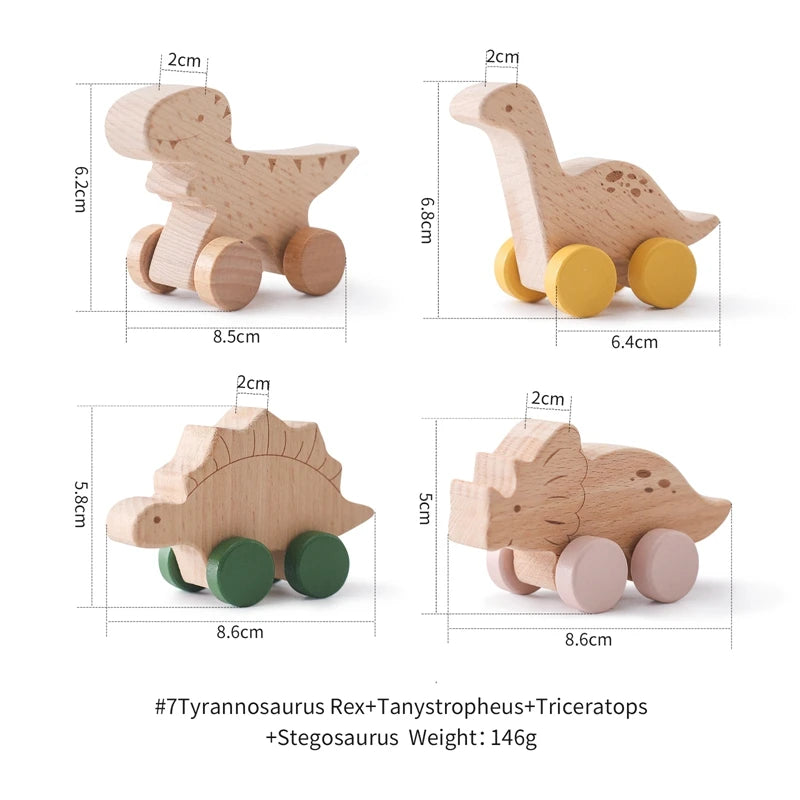 Wooden Car Wooden Dinosaur toy