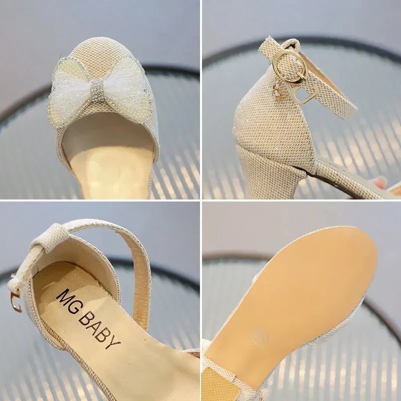 Little Girl Bow Diamond Princess Shoes