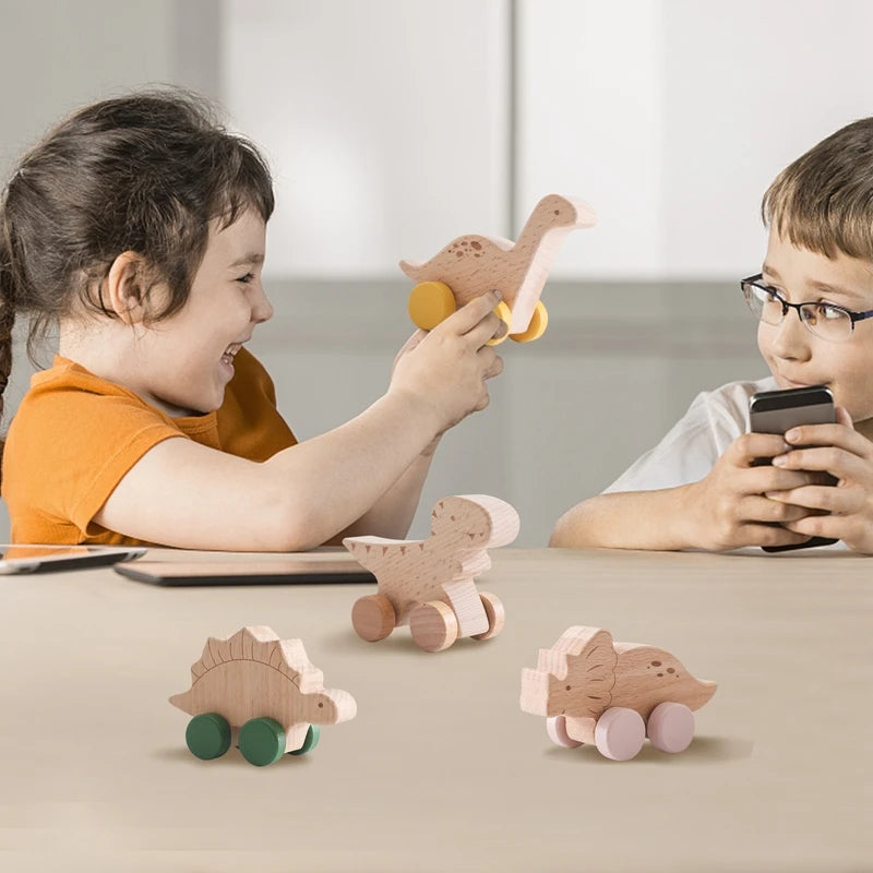 Wooden Car Wooden Dinosaur toy