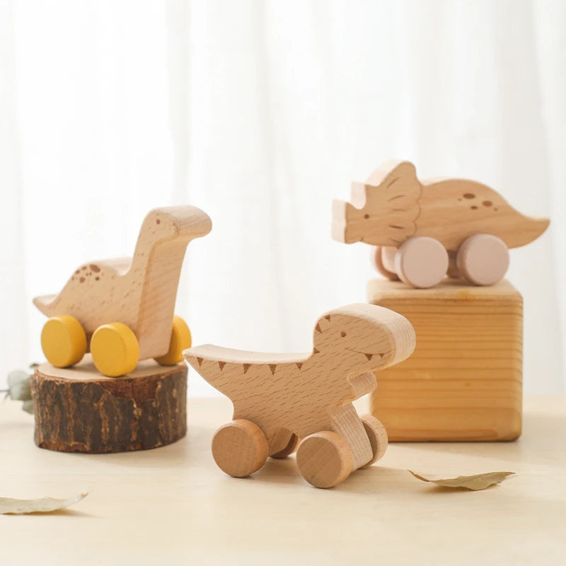 Wooden Car Wooden Dinosaur toy