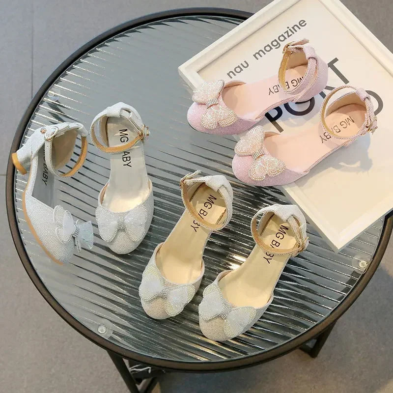 Little Girl Bow Diamond Princess Shoes