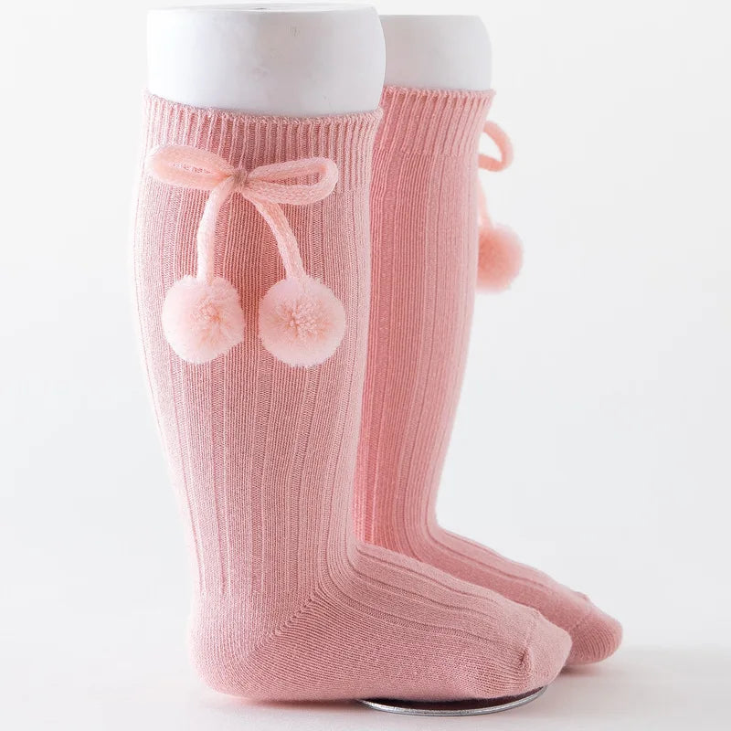 Baby Cherry Ball Knee High Socks