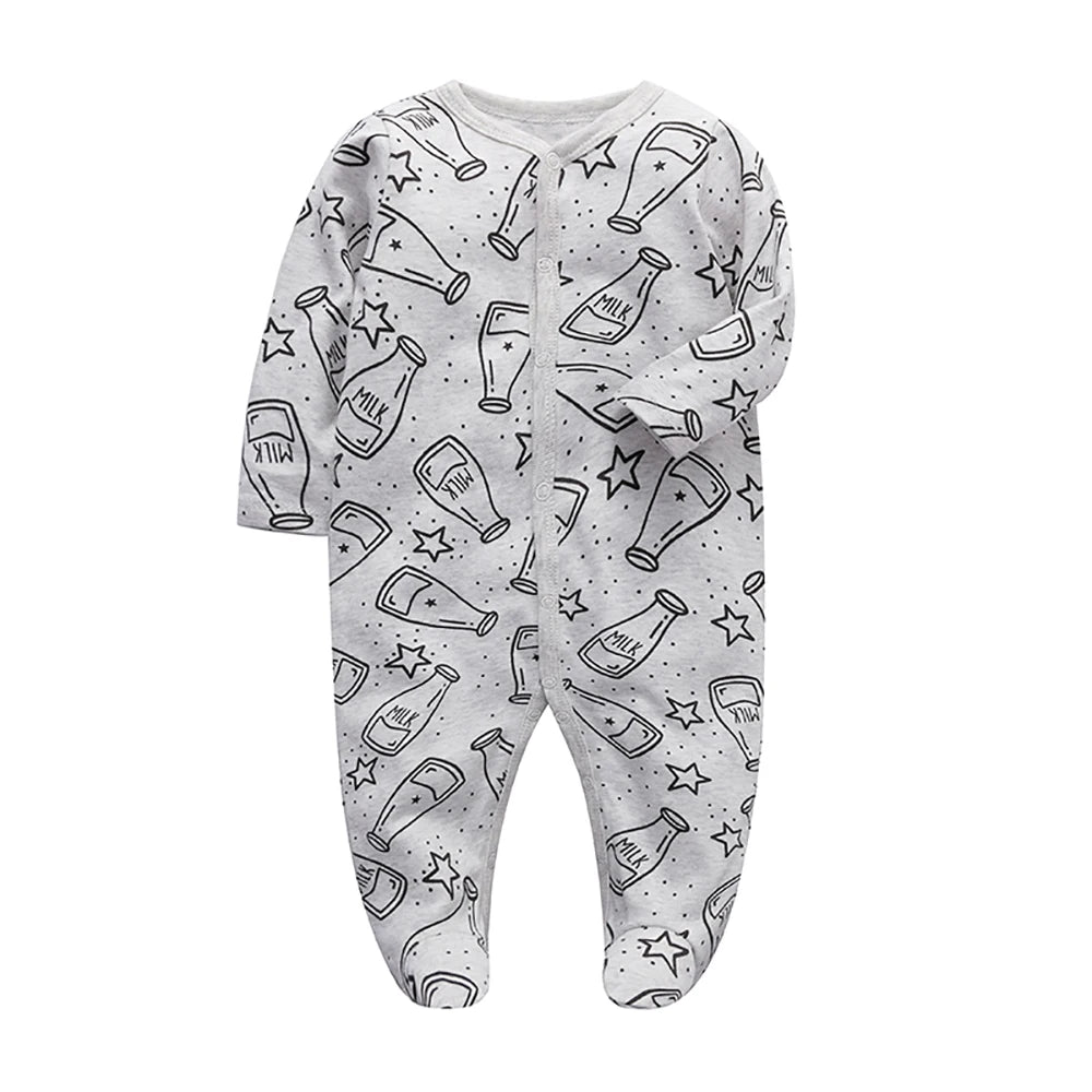 Long Sleeve Footed Cotton Sleepsuit