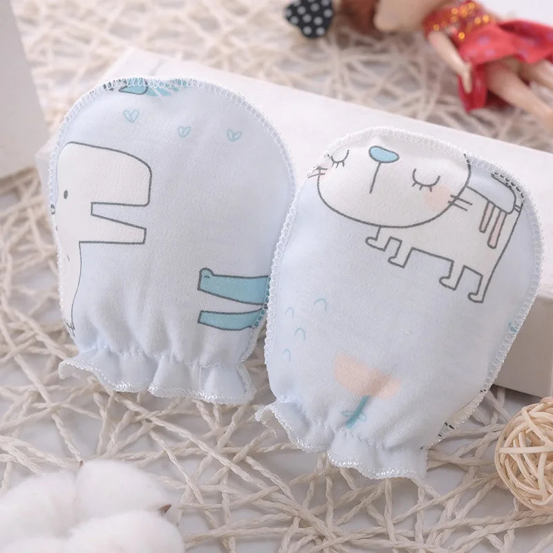 5pairs Newborn Mittens Cotton Soft