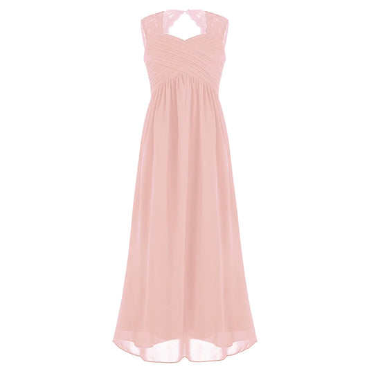 Kid Lace Chiffon Maxi Dress