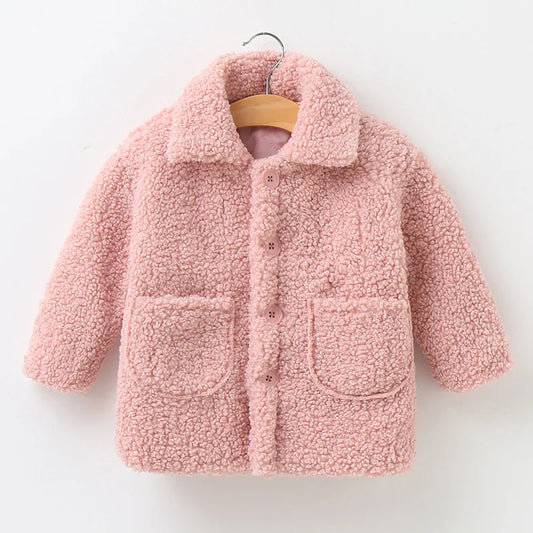 Plush fur with pockets Girls Jacket