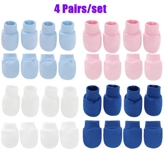 4pc Soft Cotton socks and mittens