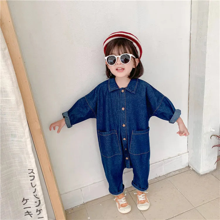 Children Jumpsuit Casual Denim 1-7 Y