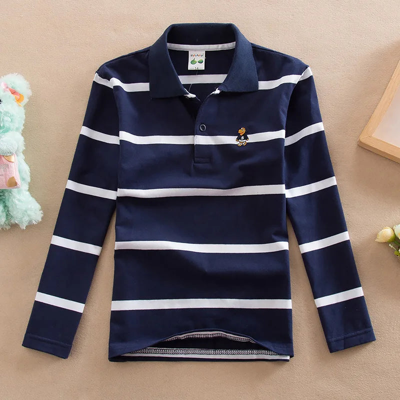 boys polo shirts long sleeve shirt