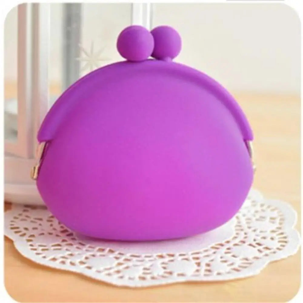 1Pcs Silicone Round Coin Purse Wallet