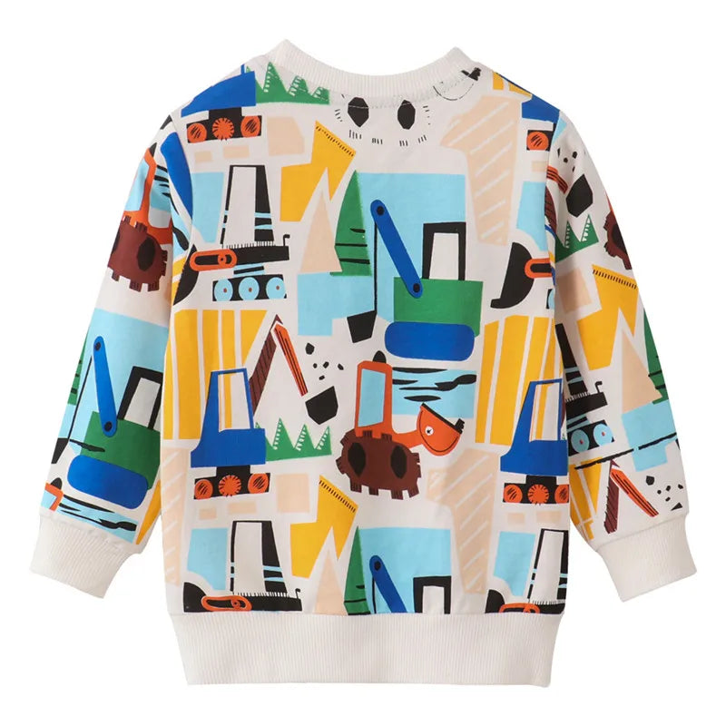 Animals Print Sweatshirts Cotton