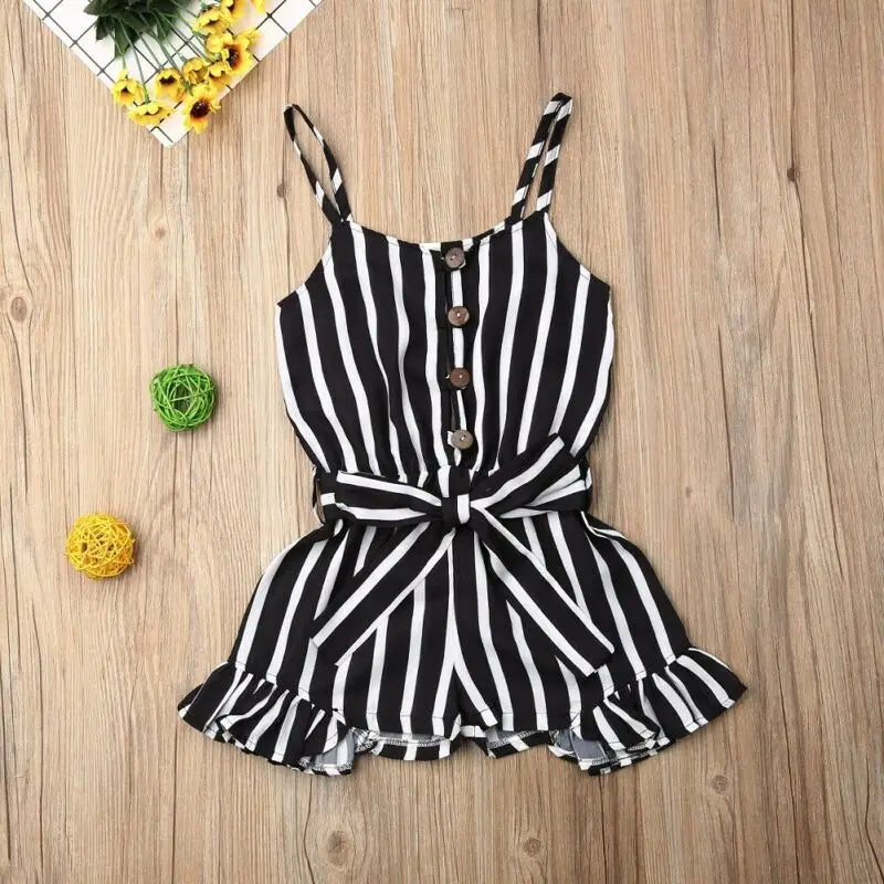 Toddler Overalls Striped Romper