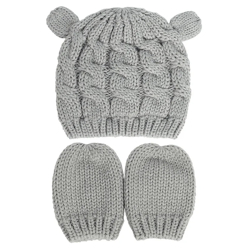 2 PCS Baby beanie and gloves