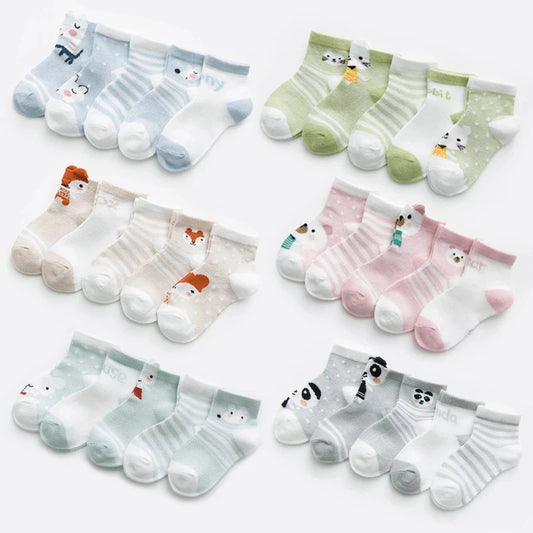 5Pairs 0-3Y Infant Baby Socks