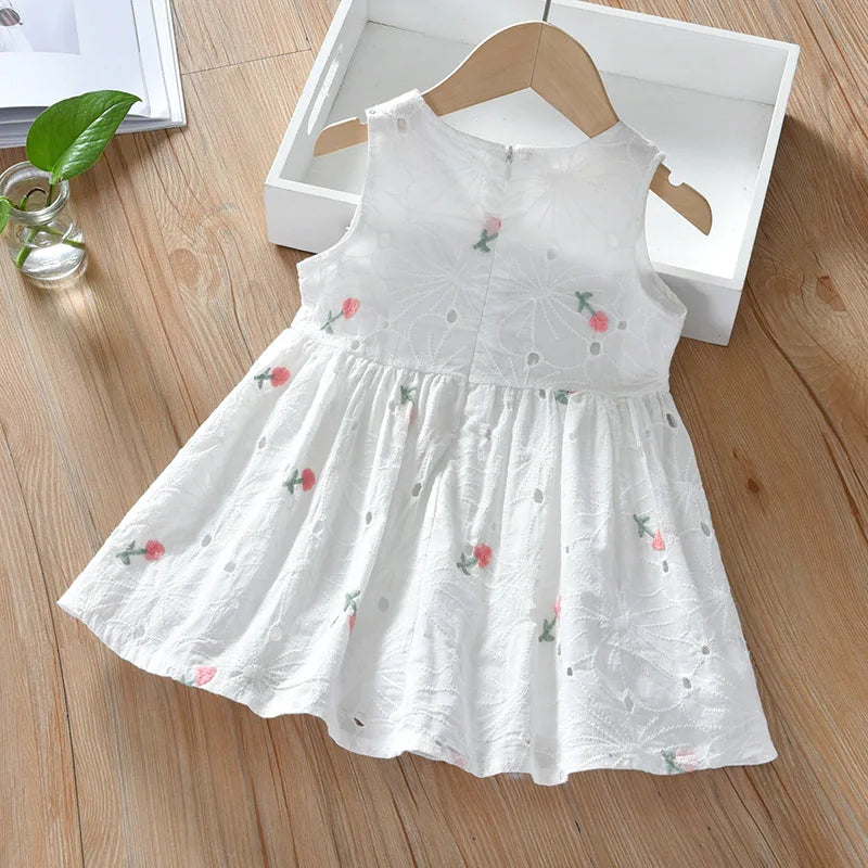 Sleeveless Cute Embroidery Dress