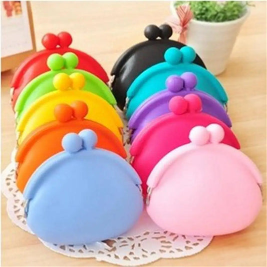 1Pcs Silicone Round Coin Purse Wallet