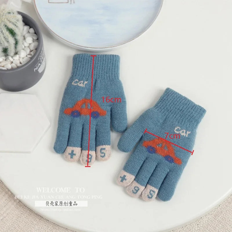 Children Gloves For 4-8 Years Knitted