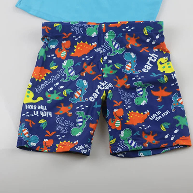 3pcs Dinosaur Blue Swimsuit