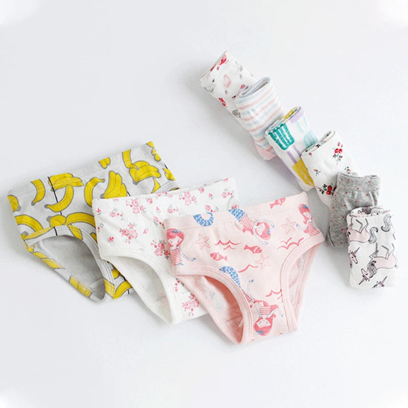 3 Pcs Girl's Underwear 100% Cotton