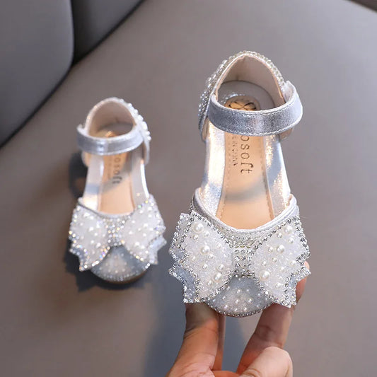 Sequins Bow Rhinestone Sandals