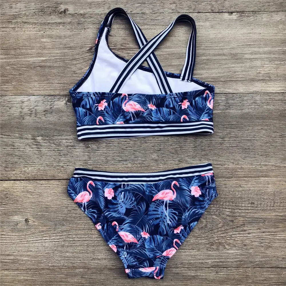 Girls flamingo Two Piece Swimsuits