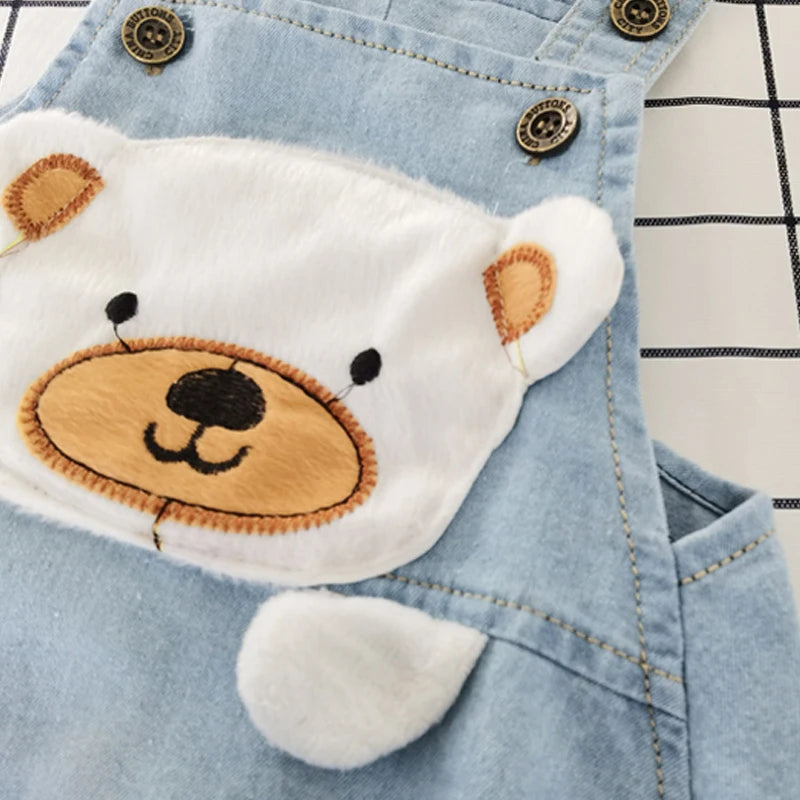 Animal Denim Shorts Jeans Overalls