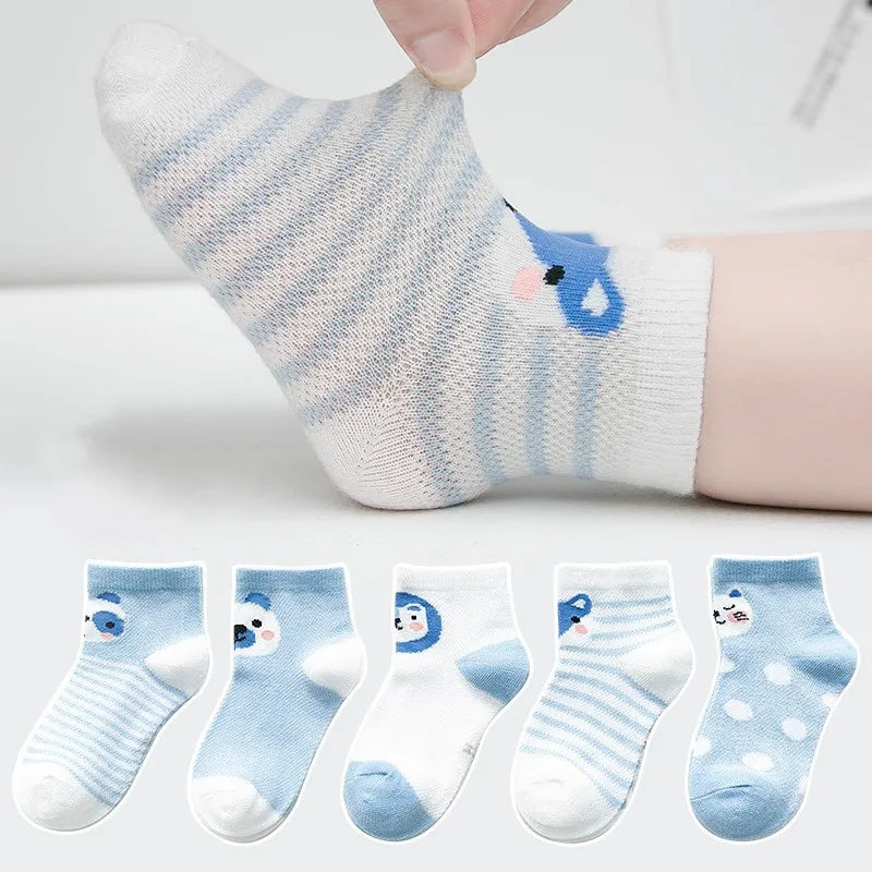 5Pairs Toddler Socks Mesh Thin