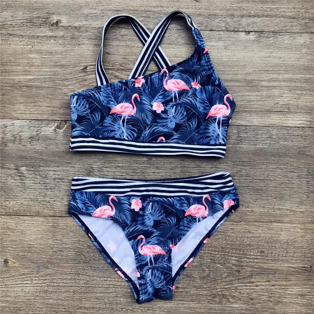 Girls flamingo Two Piece Swimsuits