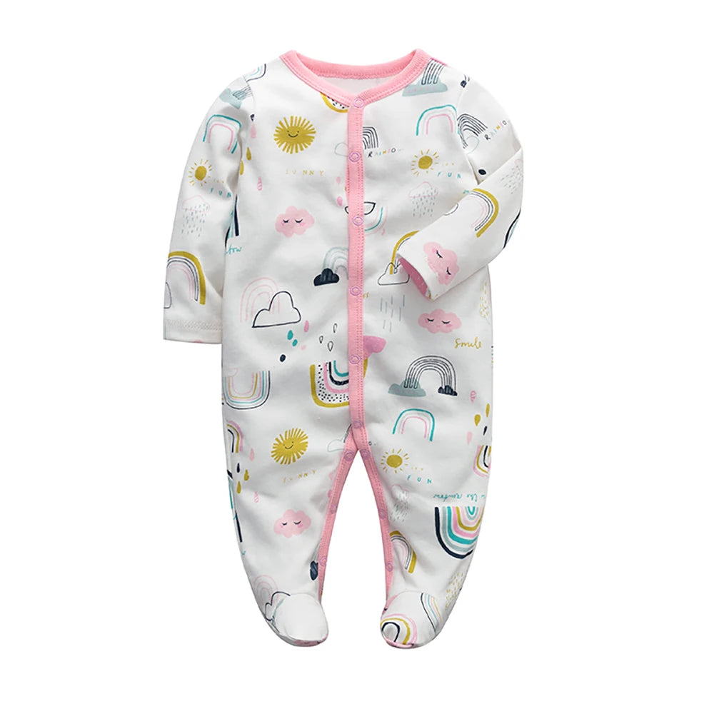 Long Sleeve Footed Cotton Sleepsuit