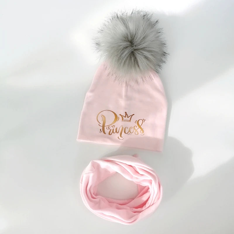 Baby princess prince beanie scarf set