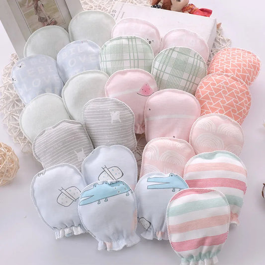 5pairs Newborn Mittens Cotton Soft