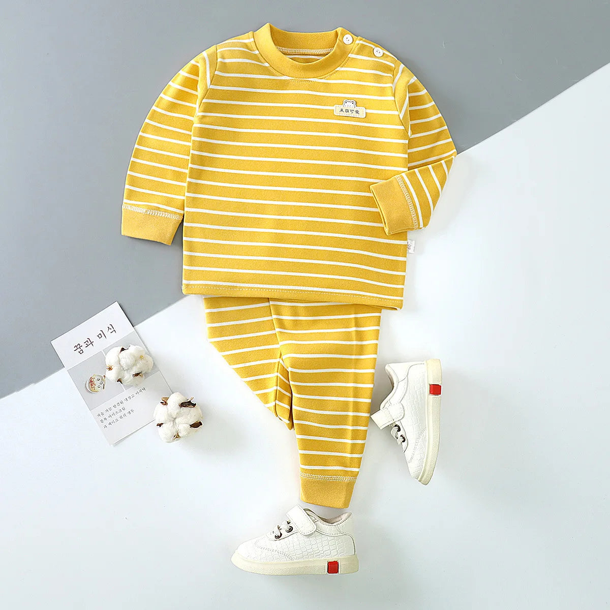 Striped Long Sleeve ONeck TShirt Set