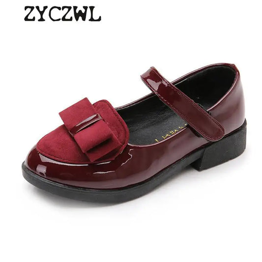 Girls Leather Shoes Bow-knot