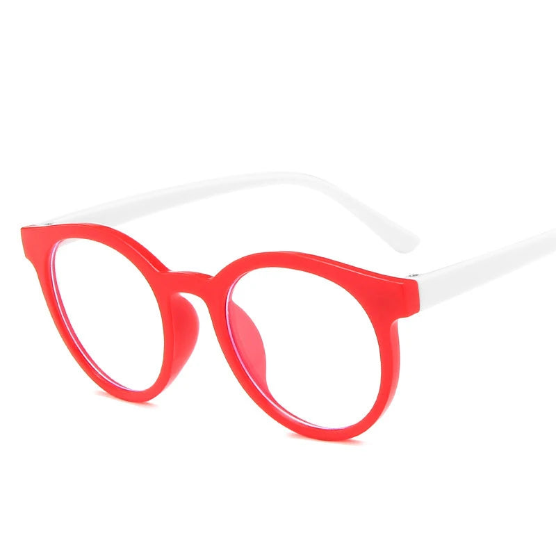 round frame anti blue light glasses