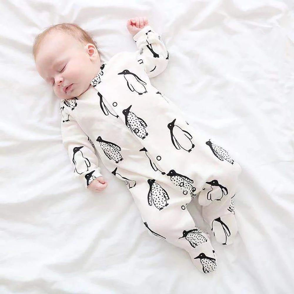 Long Sleeve Footed Cotton Sleepsuit