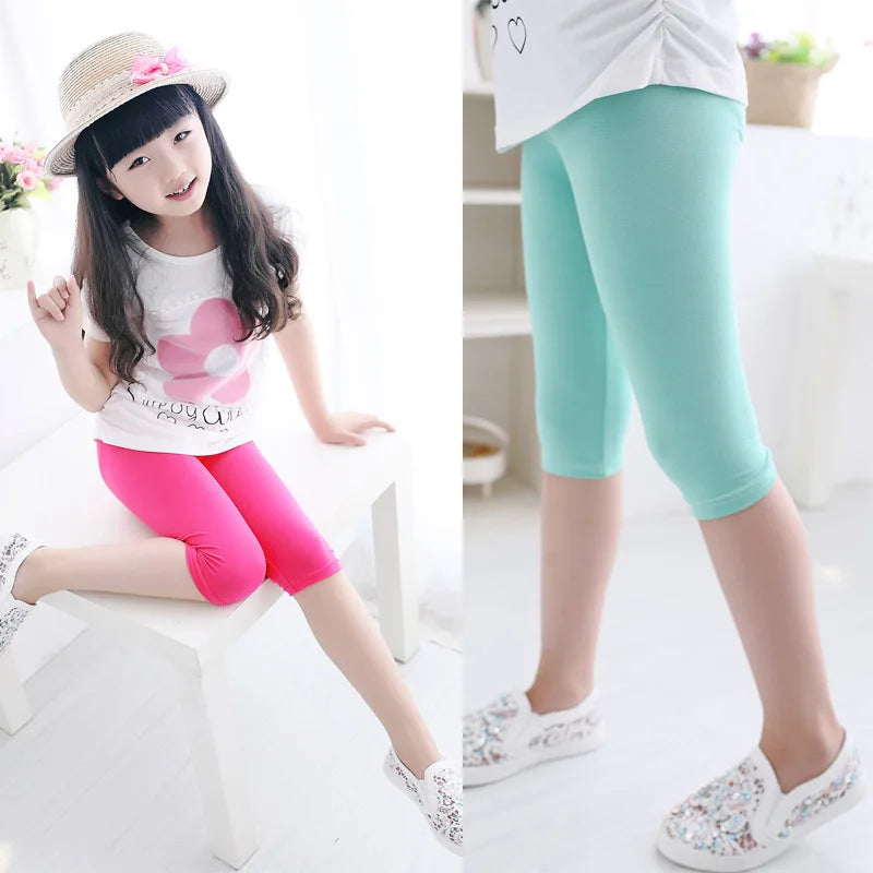 Girls Knee Length Candy Color pants