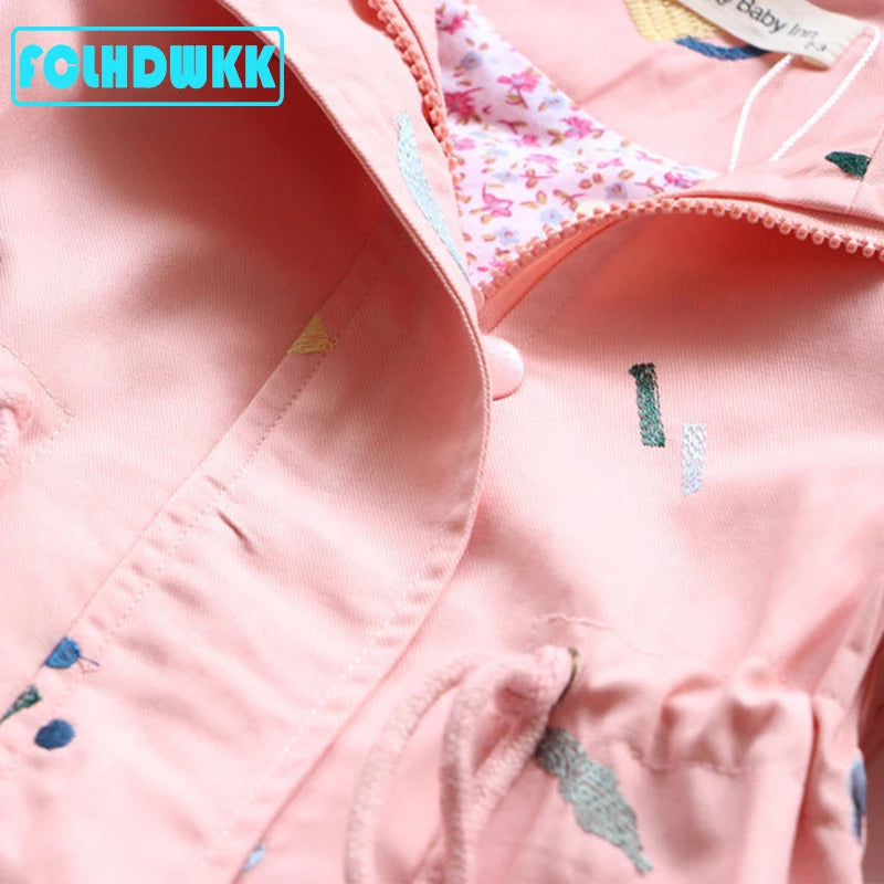 Flower Hooded Kids Coats