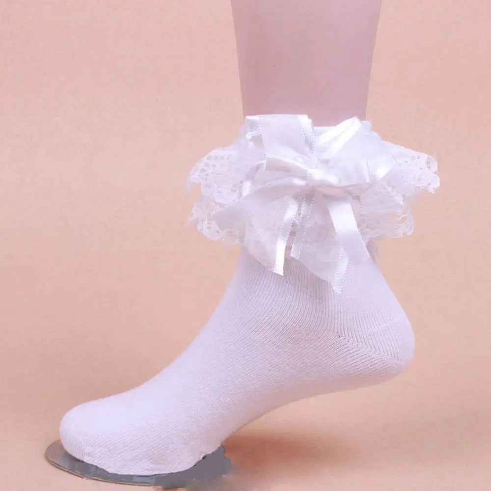 Lace Short Frilly Ruffle Cotton Socks