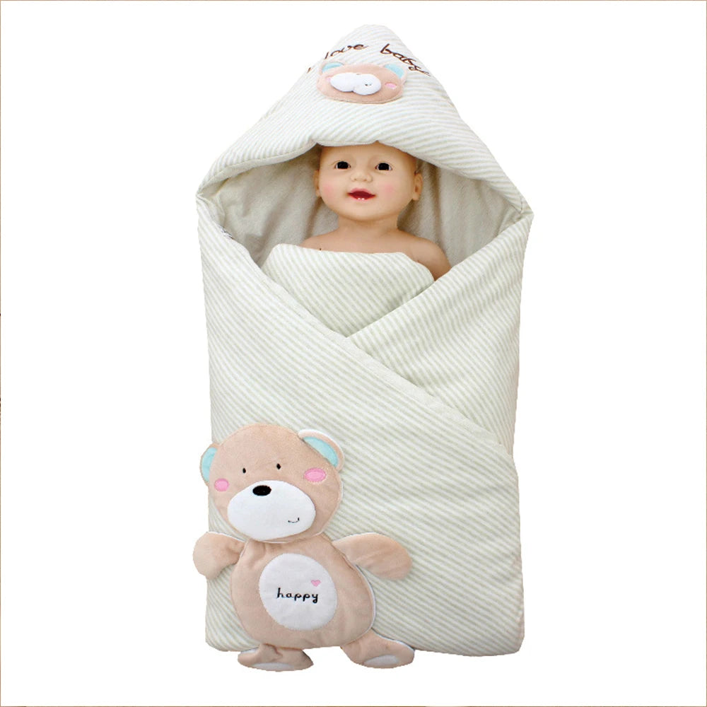 Cotton Baby bear hooded Blanket